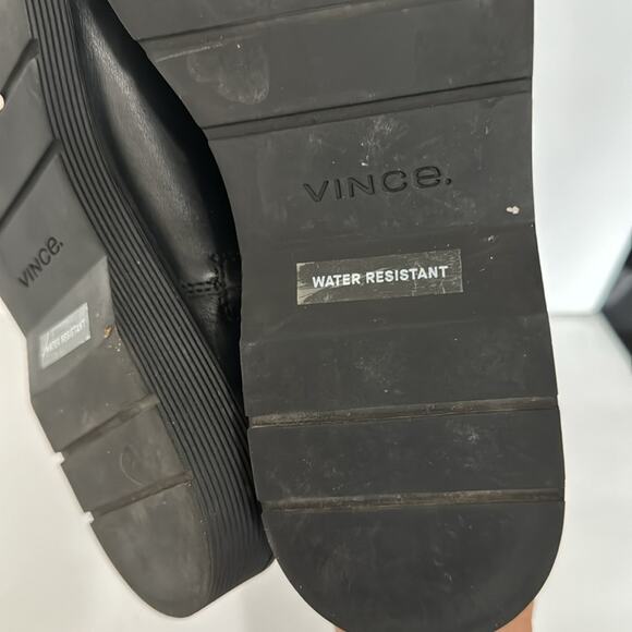 Vince Women’s Leather Black Boots Size 7 Water Resistant - Picture 6 of 7